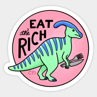 Eat the Rich Parasaurolophus Dinosaur Sticker